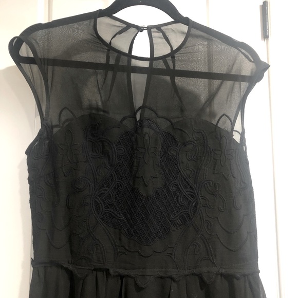 Black dress with sheer top - Picture 2 of 4